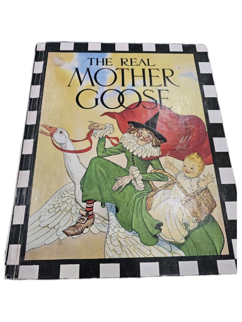 Vintage 1976 The Real Mother Goose Hardback Nursery Rhymes Book 12x9.25"